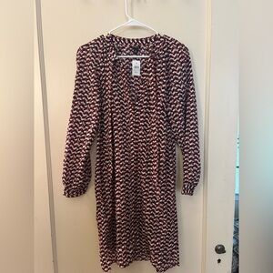 NWT Ann Taylor Red and White Bishop Sleeve Dress